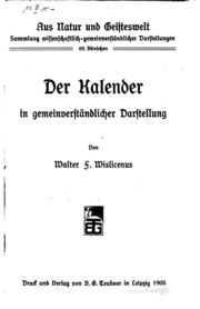 Der kalender in gemeinverständlicher darstellung