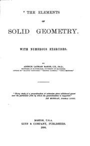 The Elements Of Solid Geometry: With Numerous Exercises