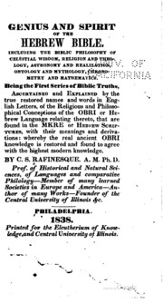 Genius And Spirit Of The Hebrew Bible