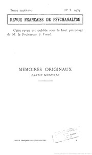 Revue Française de Psychanalyse VII. Tome 1934 No.3