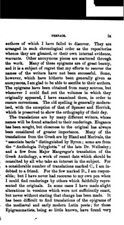 The epigrammatists; a selection from the epigrammatic literature of ancient, mediæval, and modern times