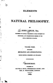 Elements Of Natural Philosophy ..