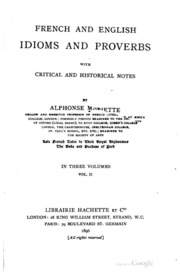 French And English Idioms And Proverbs With Critical And Historical Notes