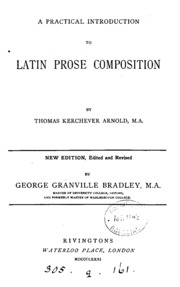 A Practical Introduction To Latin Prose Composition. [with] Key