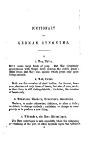 Dictionary Of German Synonyms