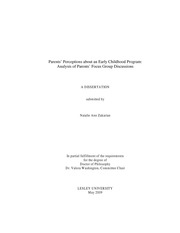تصورات الآباء حول برنامج الطفولة المبكرة: تحليل المناقشات الجماعية المركزة للآباء
