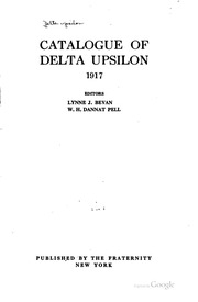 Catalogue Of Delta Upsilon, 1917