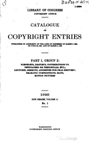 Catalog Of Copyright Entries. Part 1, Group 1: Books