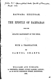 The Epistle Of Barnabas