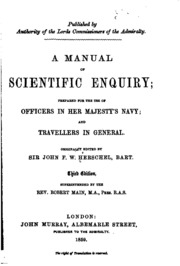 A Manual Of Scientific Enquiry;