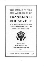 The Public Papers And Addresses Of Franklin D. Roosevelt. [electronic Resource] : With A Special Introduction And Explanatory Notes By President Roosevelt