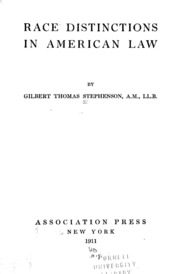 Race Distinctions In American Law