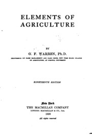 Elements Of Agriculture