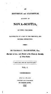 An Historical And Statistical Account Of Nova-scotia