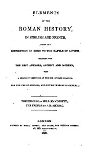 عناصر التاريخ الروماني ، باللغة الإنجليزية. والأب الإنكليزي. بواسطة W. Cobbett ، الأب. بواسطة JH Sievrac