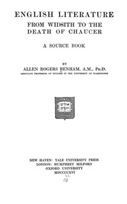 English Literature From Widsith To The Death Of Chaucer; A Source Book