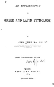 An Introduction To Greek And Latin Etymology
