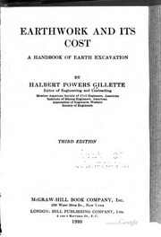 Earthwork And Its Cost, A Handbook Of Earth Excavation