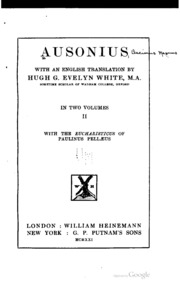Ausonius, With An English Translation