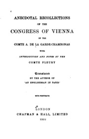 Anecdotal Recollections Of The Congress Of Vienna