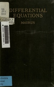 An Elementary Course In Differential Equations