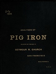 Analyses Of Pig Iron