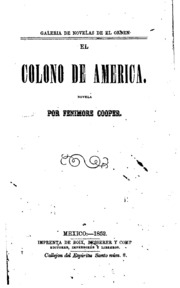 El colono de America: Novela