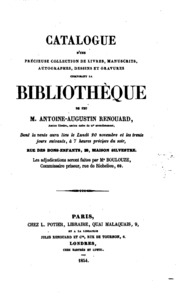 Catalogue d'une précieuse collection de livres