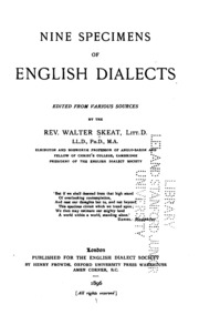 Nine Specimens Of English Dialects