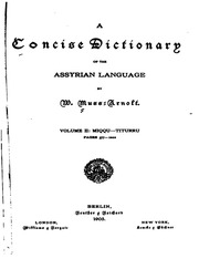 A Concise Dictionary Of The Assyrian Language