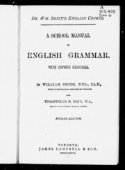 A School Manual Of English Grammar : With Copious Exercises