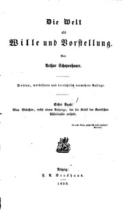 Die Welt Als Wille Und Vorstellung
