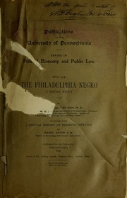 The Philadelphia Negro; A Social Study