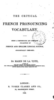 The Critical French Pronouncing Vocabulary