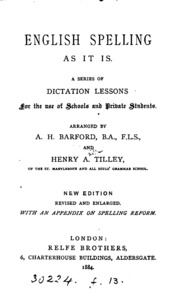 English Spelling As It Is