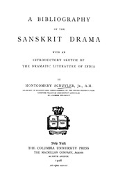 A Bibliography Of The Sanskrit Drama