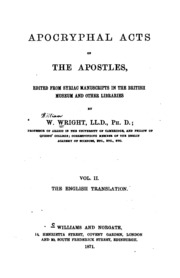 Apocryphal Acts Of The Apostles
