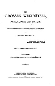 Die grossen Welträtsel : Philosophie der Natur