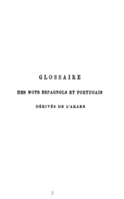 Glossaire des mots espagnols et portugais dérivés de l'arabe