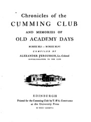 سجلات نادي كومينغ وذكريات أيام الأكاديمية القديمة ، 1841-1846