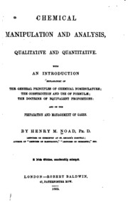 Chemical Manipulation And Analysis: Qualitative And Quantitative, With An ...