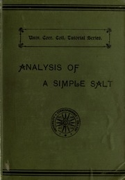 Analysis Of A Simple Salt;