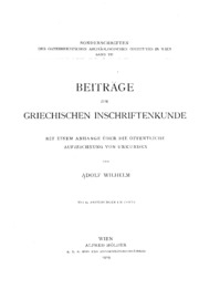 Beiträge zur griechischen inschriftenkunde