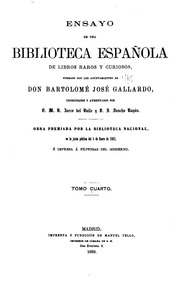 Ensayo de una biblioteca española de libros raros y curiosos