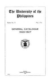 Catalogue; Announcements