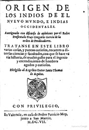 Origen de los indios de el nuevo mundo e indias occidentales