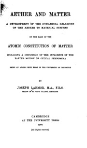 Aether And Matter: