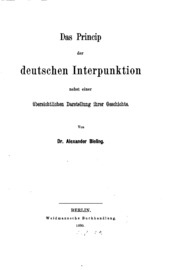 Das Princip Der Deutschen Interpunktion