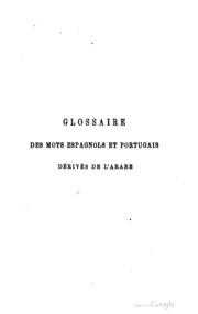 Glossaire des mots espagnols et portugais dérivés de l'arabe