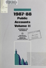British Columbia Public Accounts 1987-88. Vol. 2 Schedule Of Payments